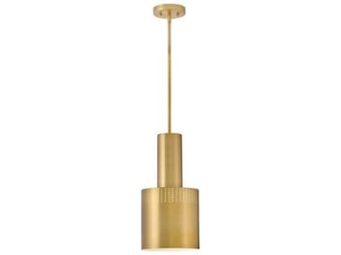 Lark Living Casey 9" 1-Light Lacquered Brass Cylinder Mini Pendant LAK83687LCB