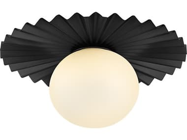 Lark Living Stevie 1-Light Black Globe Flush Mount LAK84391BK