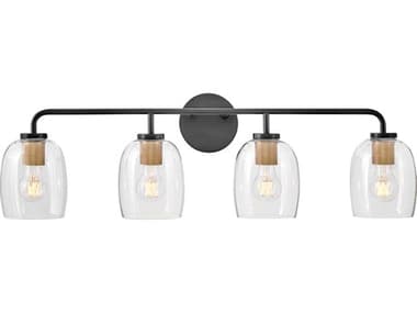 Lark Living Percy 4-Light Black Lacquered Brass Vanity Light LAK85014BK