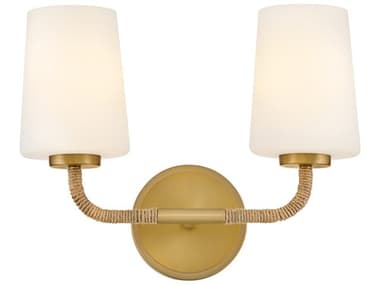 Lark Living Kline 2-Light Lacquered Brass Vanity Light LAK853452LCBNAT