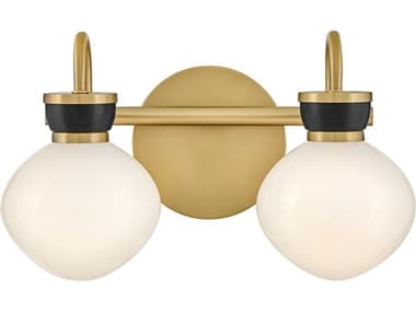 Lark Living Lucy 2-Light Lacquered Brass Black Vanity Light LAK85592LCBBK