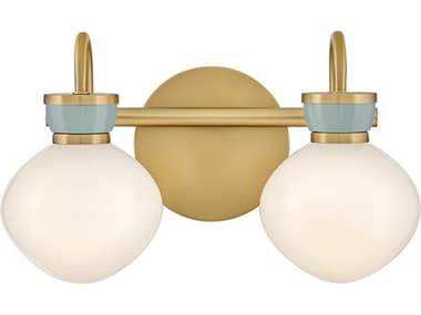 Lark Living Lucy 2-Light Lacquered Brass Seafoam Vanity Light LAK85592LCBSF