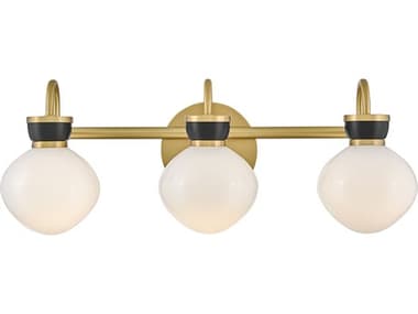 Lark Living Lucy 3-Light Lacquered Brass Black Vanity Light LAK85593LCBBK