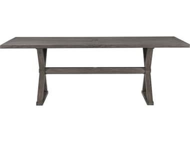 Lane Venture Mystic Harbor French Grey Wood Grain Aluminum 84''W x 44''D Rectangular Dining Table with Umbrella Hole LAV955884