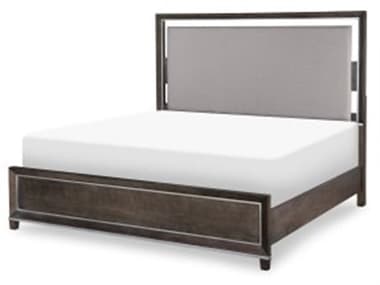 Legacy Classic Counter Point Gray Satin Smoke Brown Birch Wood Upholstered Queen Panel Bed LC04604205K