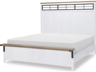 Legacy Classic Franklin White Brown Hardwood Wood Queen Panel Bed LC15614205K