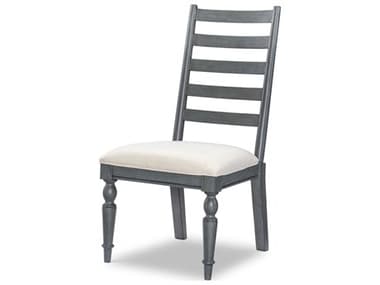 Legacy Classic Easton Hills Ladder Back Hardwood Blue Fabric Upholstered Side Dining Chair LC1650140