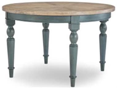 Legacy Classic Easton Hills 48" Round Wood Distressed Denim stone Washed Dining Table LC1650520