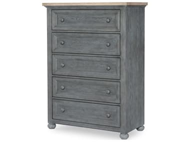 Legacy Classic Furniture Cone Mills Distressed Denim / Stone Washed Five-Drawer Chest of Drawers LC19702200
