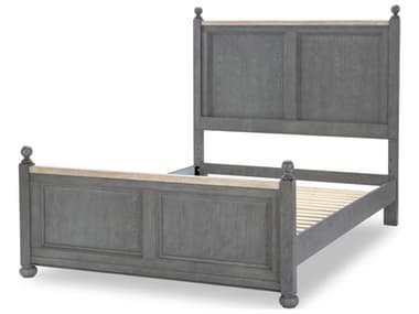 Legacy Classic Cone Mills Distressed Denim stone Washed Gray Hardwood Wood Queen Panel Bed LC19704105K