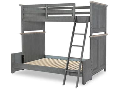 Legacy Classic Cone Mills Distressed Denim stone Washed Gray Hardwood Wood Full Bunk Bed LC19708140K