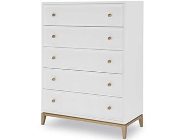 Legacy Classic Chelsea By Rachael Ray 42&quot; Wide 5-Drawers White With Gold Accents Hardwood Accent Chest LC97812200