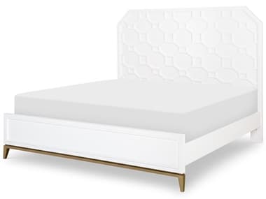 Legacy Classic Chelsea By Rachael Ray White With Gold Accents Hardwood Wood Queen Panel Bed LC97814105K