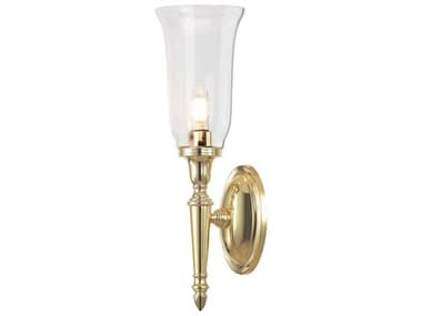 Lucas McKearn Dryden 16" Tall 1-Light Polished Brass Glass LED Wall Sconce LCKBBDRYDEN2PB