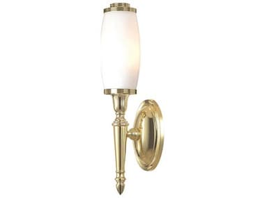 Lucas McKearn Dryden 15" Tall 1-Light Polished Brass Glass LED Wall Sconce LCKBBDRYDEN5PB