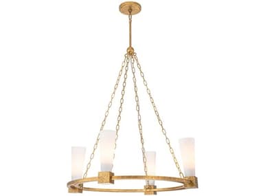 Lucas McKearn Kristy 4-Light Distressed Gold Cylinder Chandelier LCKCH30208G4