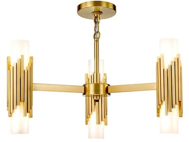 Lucas McKearn Marvel 6-Light Aged Brass Cylinder Chandelier LCKCH30209AB3