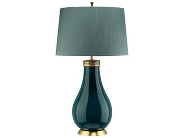 Lucas McKearn Havering Azure Turquoise Shale Green Faux Linen Buffet Lamp LCKQNHAVERINGTL