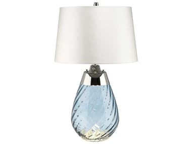 Lucas McKearn Lena Blue Glass Table Lamp with Off White Shade LCKTLG3025SOWSS