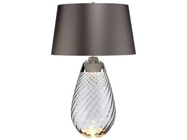 Lucas McKearn Lena Smoke Slate Satin With Silver Laminate Lining Gray Glass Buffet Lamp with Shade LCKTLG3026L