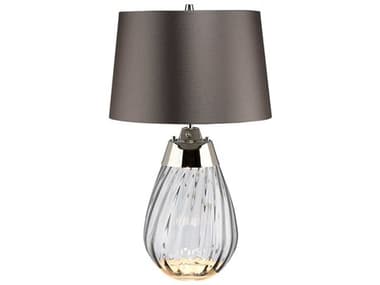 Lucas McKearn Lena Smoke Slate Satin With Silver Laminate Lining Gray Glass Table Lamp with Shade LCKTLG3026S