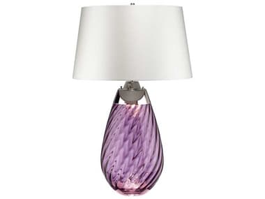 Lucas McKearn Lena Plum Purple Glass Buffet Lamp with Off White Shade LCKTLG3027LOWSS