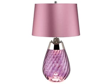 Lucas McKearn Lena Plum Purple Glass Table Lamp with Shade LCKTLG3027S