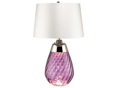 Lucas McKearn Lena Plum Purple Glass Table Lamp with Off White Shade LCKTLG3027SOWSS