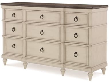 Legacy Classic Furniture Brookhaven Vintage Linen/Rustic Dark Elm (Slightly Distressed) Nine-Drawer Triple Dresser LCN64001200