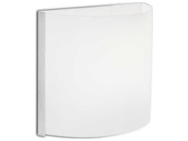 Leucos 4" Tall 1-Light Brushed Steel White Glass Wall Sconce LEU0001884
