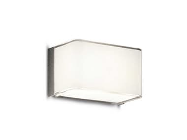 Leucos Block 4&quot; Tall 1-Light White Steel Glass Wall Sconce LEU0003814