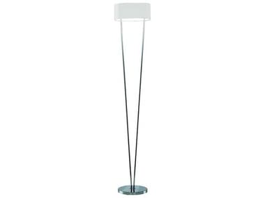 Leucos Vittoria Chrome 70&quot; Tall Satin White Glass Floor Lamp LEU0004105