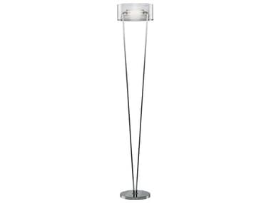 Leucos Vittoria Chrome 70&quot; Tall Transparent Clear Glass Floor Lamp LEU0005076