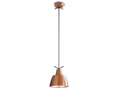 Leucos Clochef 8" 1-Light Varnished Brushed Copper Bell Linear Mini Pendant LEU0010081