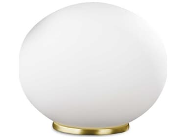 Leucos Sphera Brushed Brass 11'' Satin White Glass Table Lamp LEU0011064