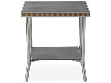 Lloyd Flanders Visions Wicker 20'' Square Charcoal Glass End Table LF133343