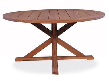 Lloyd Flanders Teak 60'' Round Pedestal Base Dining Table LF286160