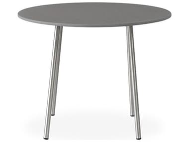 Lloyd Flanders Elevation Stainless Steel 24'' Round Light Gray Corian Top End Table LF306043