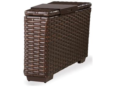 Lloyd Flanders Contempo Wicker Storage Wedge Table with Hinged Top Including Tray LF38029