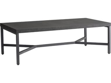 Lloyd Flanders Universal Accessories Aluminum Rectangular Cocktail Table with Matte Anthracite frame and Black Ceramic top LF486444