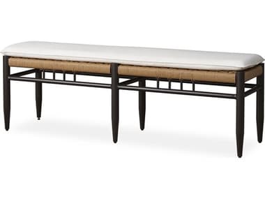 Lloyd Flanders Low Country Antique Black Aluminum Dining Bench LF77227