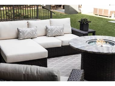 Lloyd Flanders Contempo Wicker Sectional Firepit Lounge Set LFCNTMPOSECFRPTLNGSET3