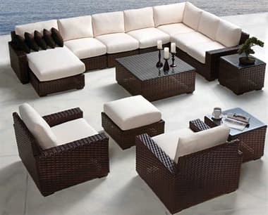 Lloyd Flanders Contempo Wicker Sectional Lounge Set LFCNTSCTB