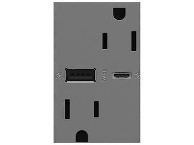 Legrand Adorne Magnesium Tamper-Resistant Ultra-Fast USB Type-A/C Outlet LGRARTRUSB156ACM4