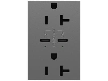 Legrand Adorne Magnesium Tamper-Resistant Ultra-Fast Plus Power Delivery USB Type-C/C Outlet LGRARTRUSB20PD30M4