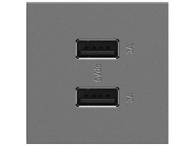 Legrand Adorne Magnesium Ultra-Fast USB Type-A/A Outlet Module LGRARUSB2AA6M4