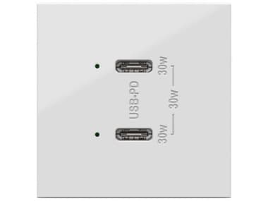 Legrand Adorne White Ultra-Fast Plus Power Delivery USB Type-C/C Outlet Module LGRARUSB30PDW4