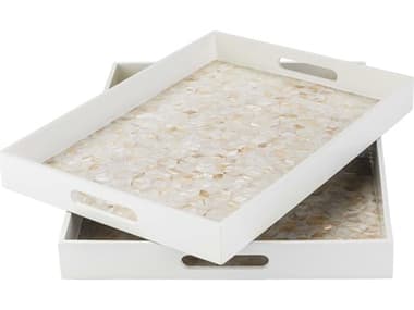 Livabliss by Surya Alessandra White Serving Tray (Set of 2) LIVALS002SET