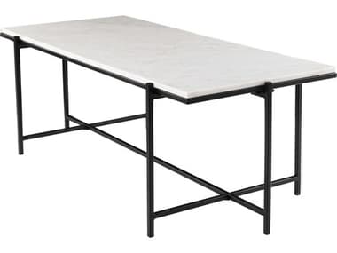 Livabliss by Surya Anaya Rectangular Marble White Black Coffee Table LIVANA004