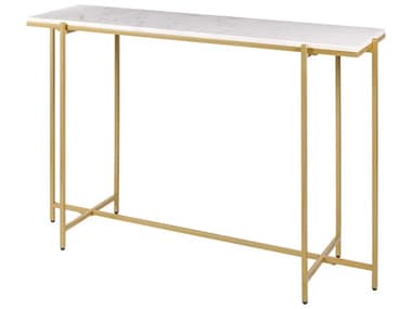 Livabliss by Surya Anaya Rectangular Marble White Gold Console Table LIVANA006